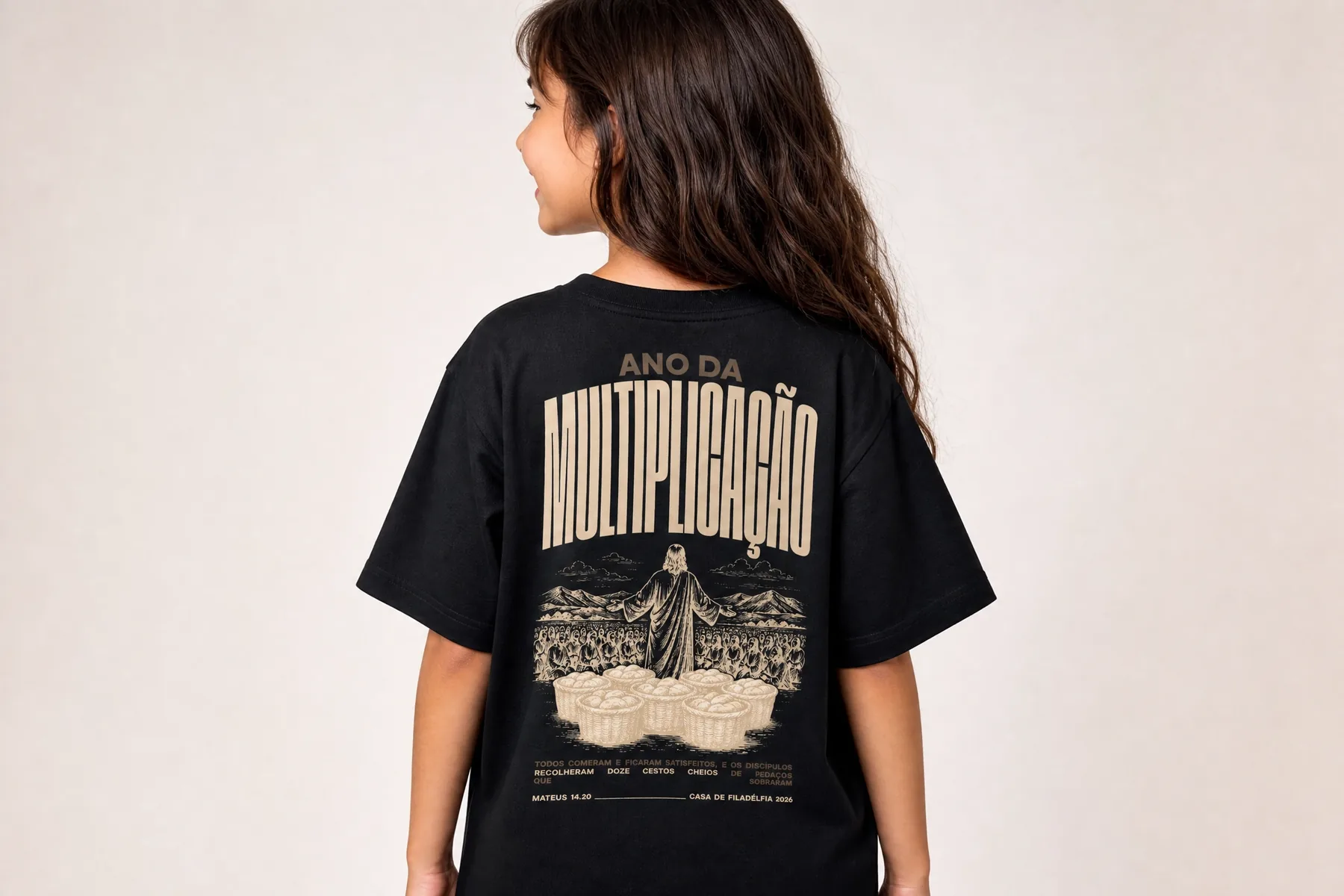 Camiseta Multiplicação Preta · Infantil