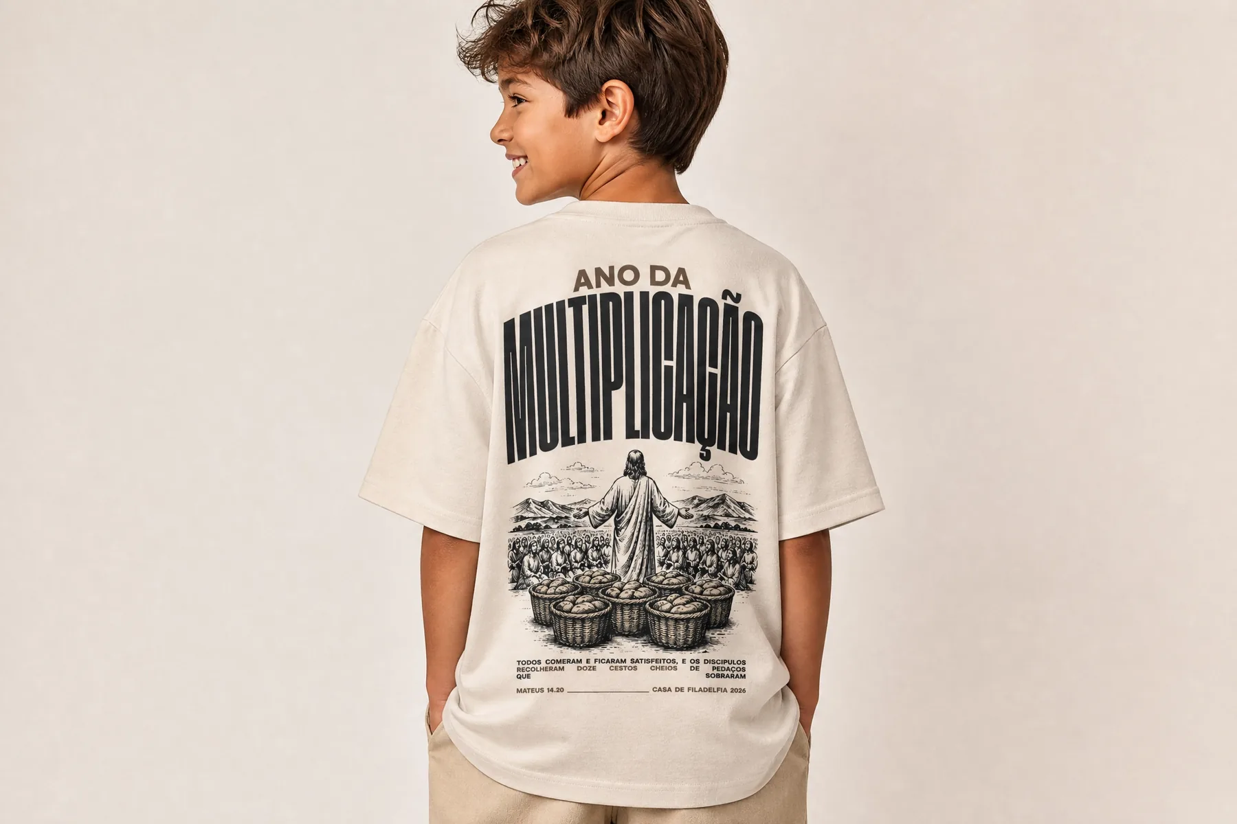 Camiseta Multiplicação Off-White · Infantil