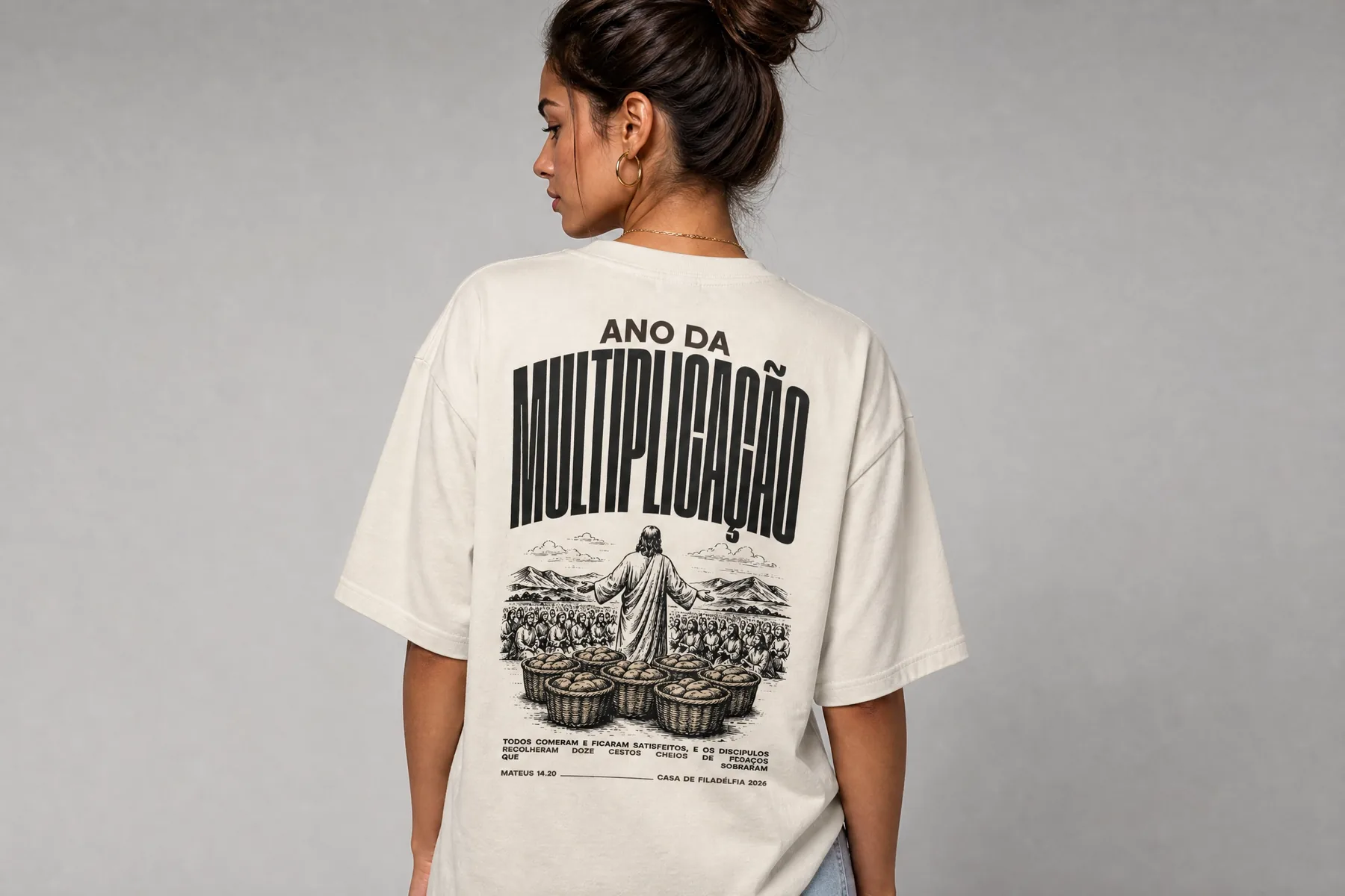 Camiseta Multiplicação Off-White · Feminino