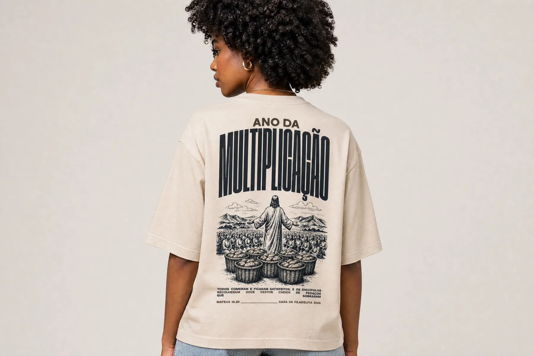 Camiseta Multiplicação Off-White · Feminino