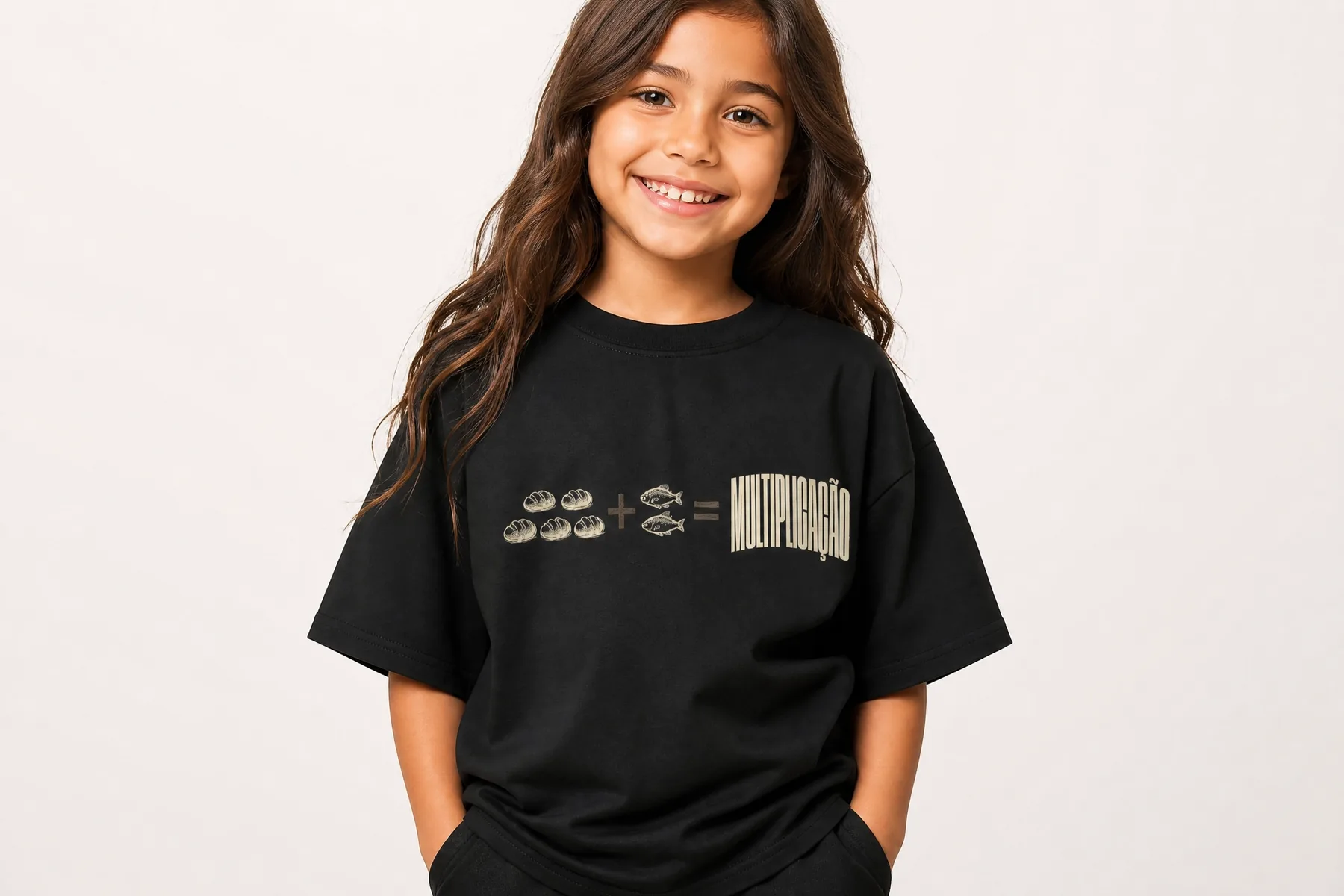 Camiseta Multiplicação Preta · Infantil