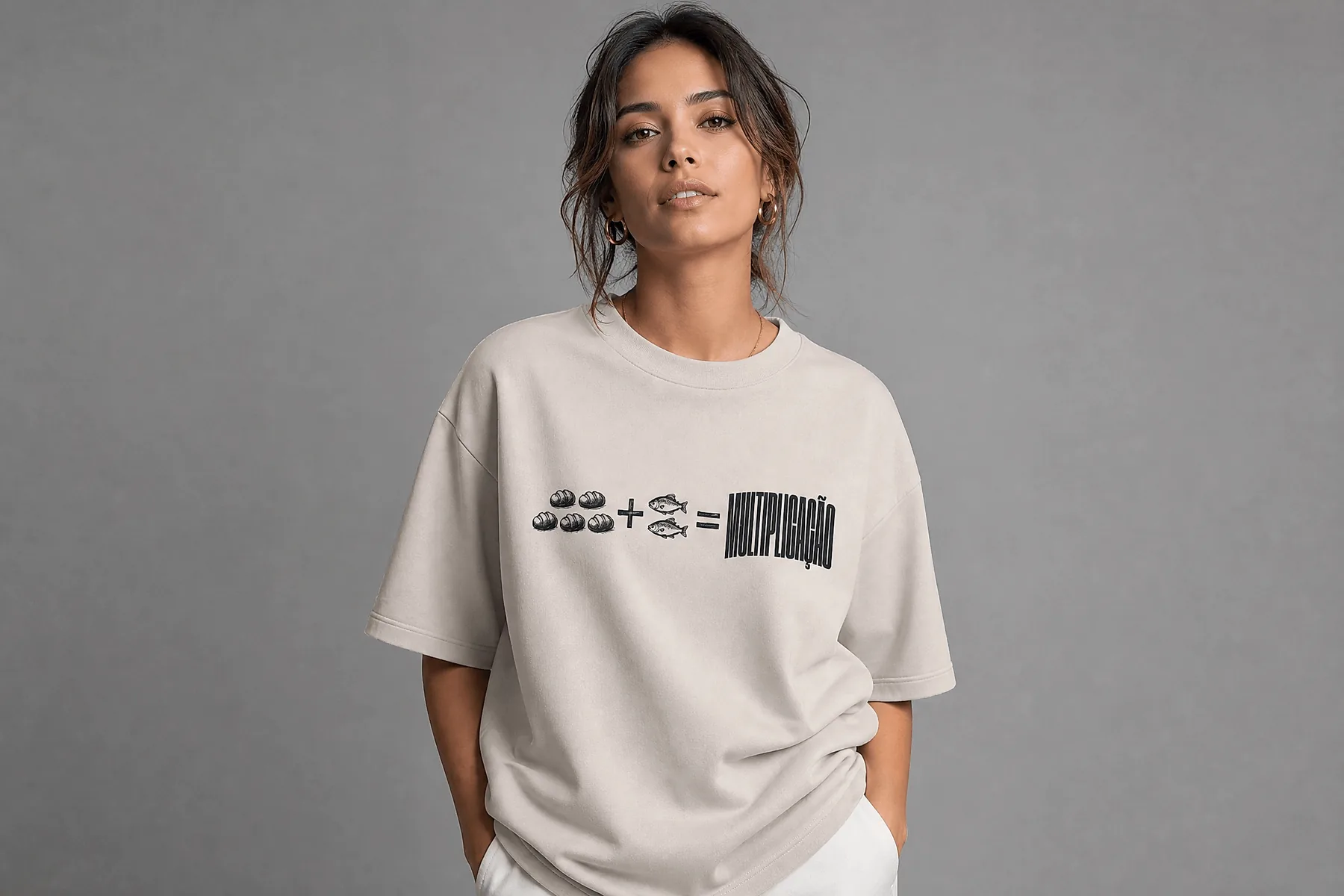 Camiseta Multiplicação Off-White · Feminino