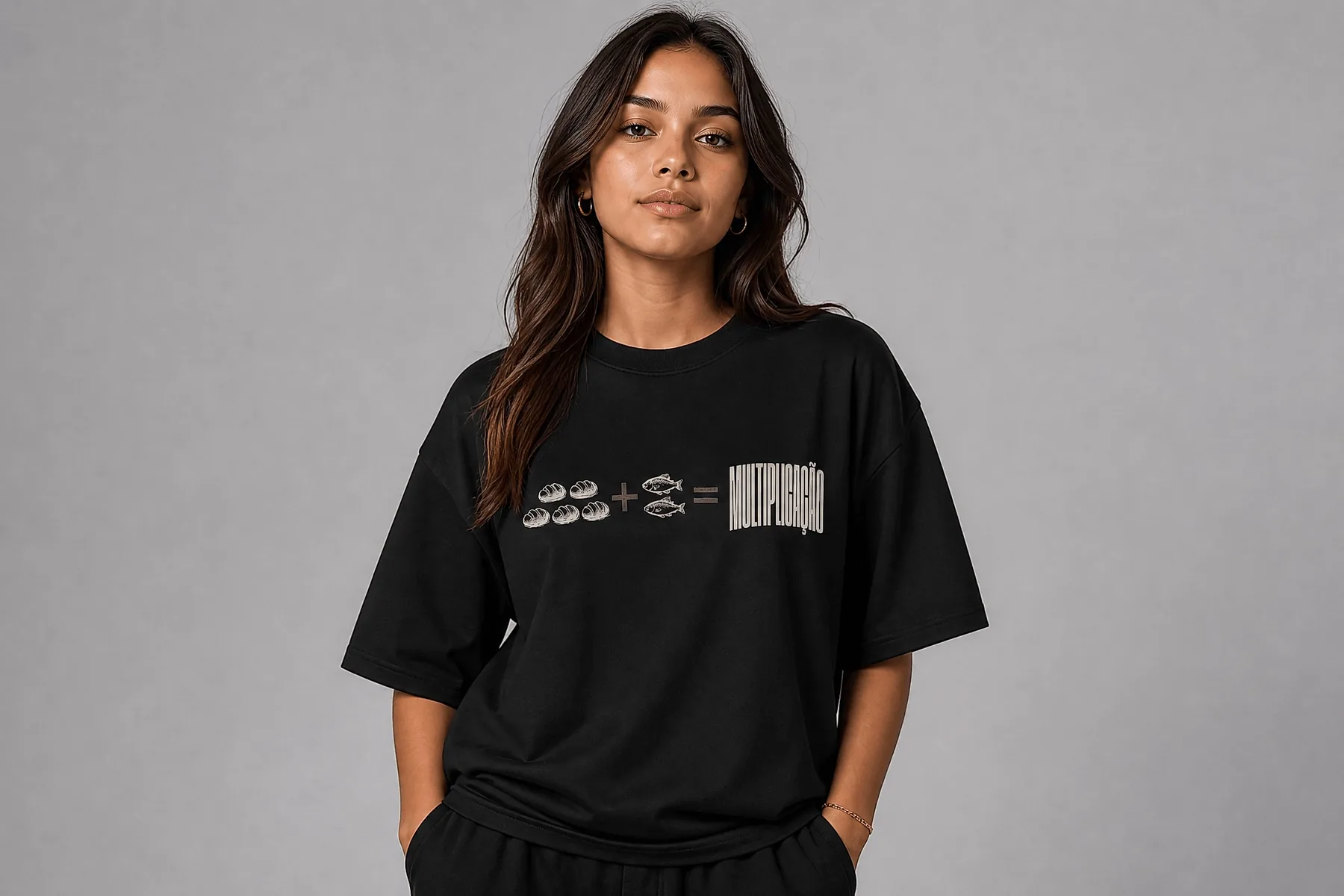 Camiseta Multiplicação Preta · Feminino