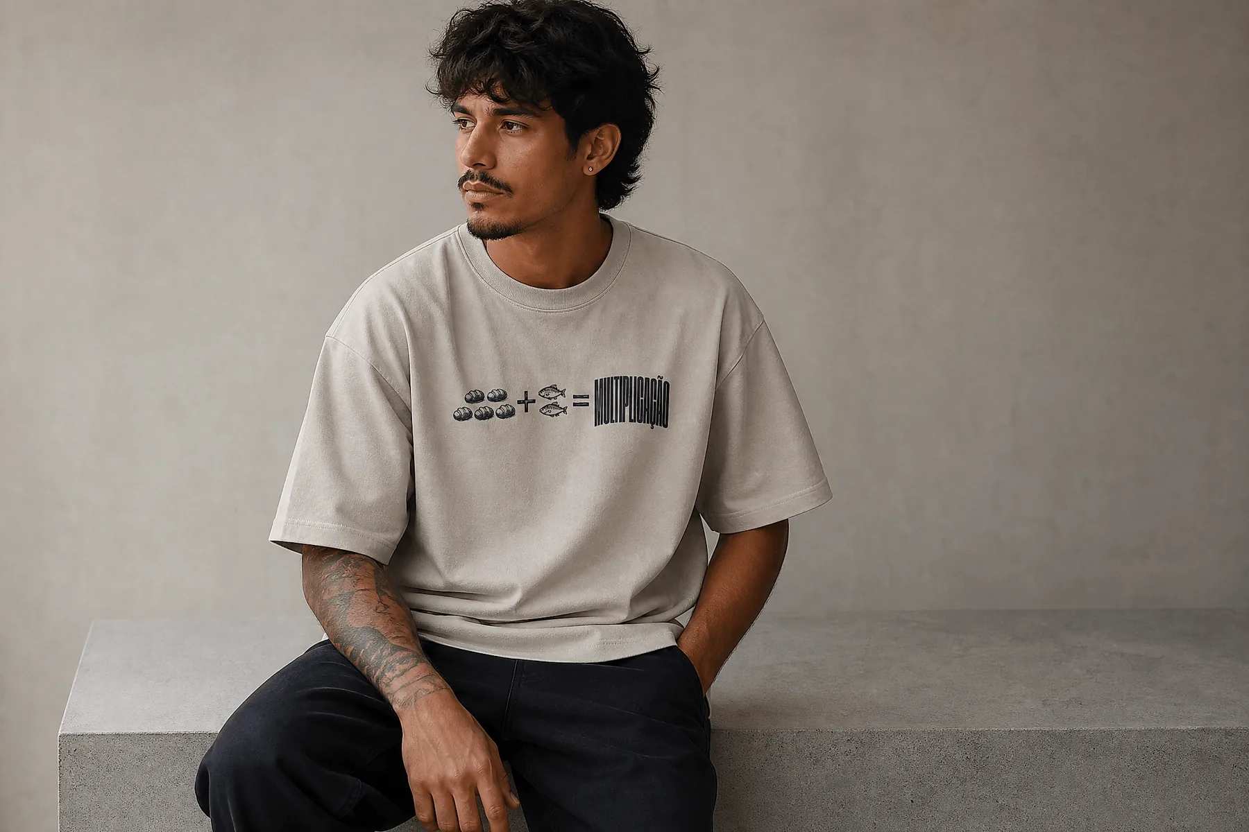Camiseta Multiplicação Off-White · Masculino