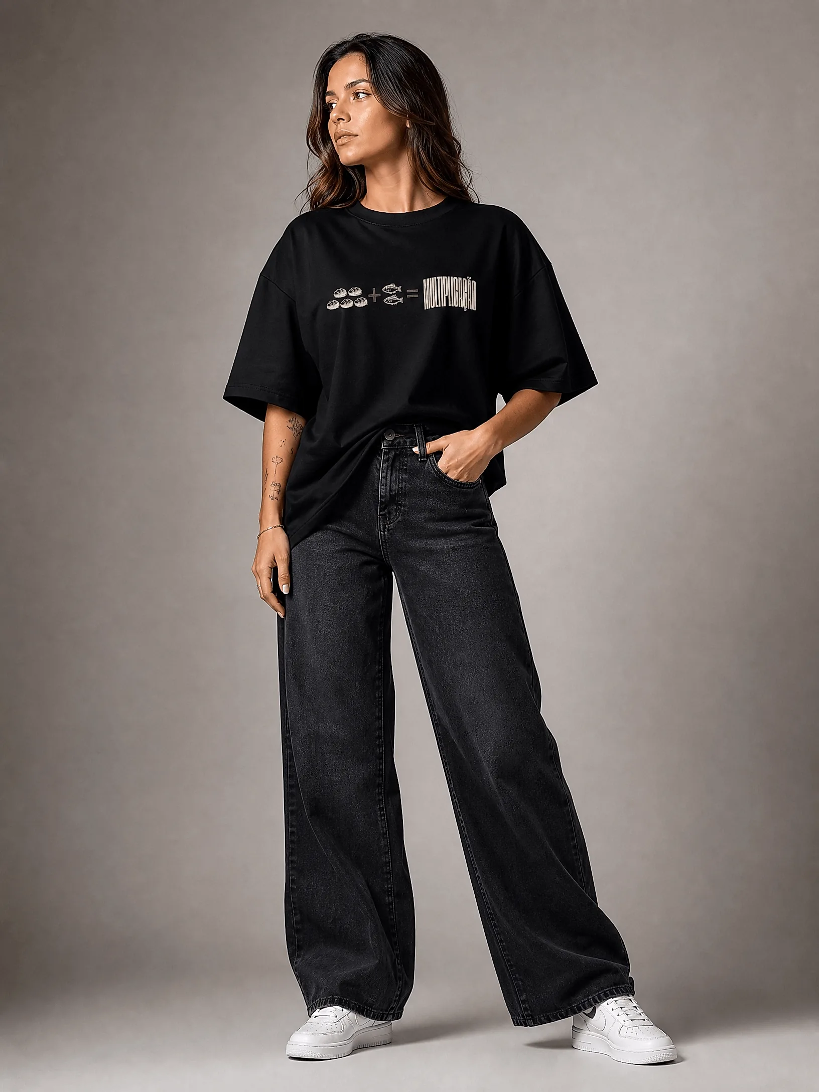 Camiseta Multiplicação Preta · Feminino